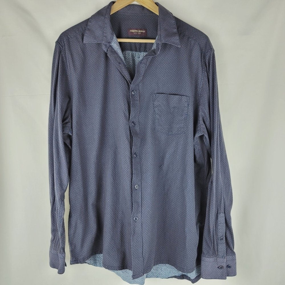 Johnston & Murphy 100% Cotton Blue Button Up